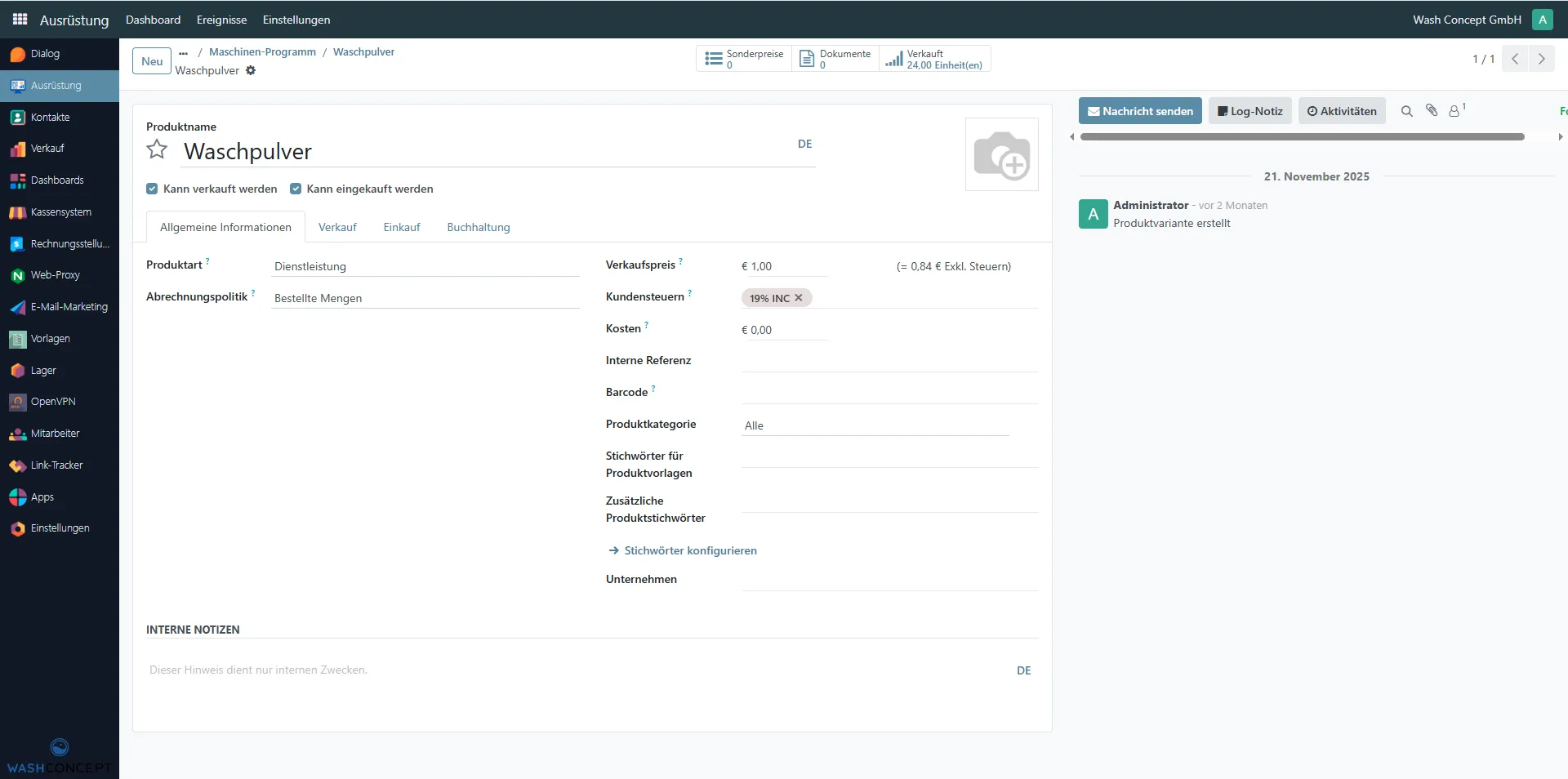 Detergent Dispenser Program as Product