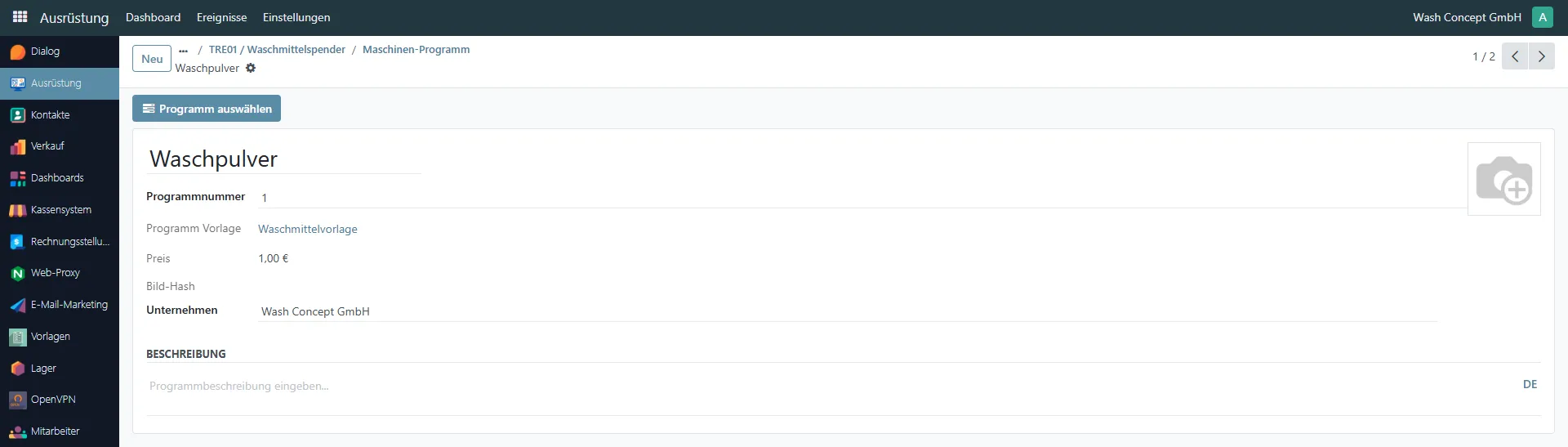 Selected Program Page
