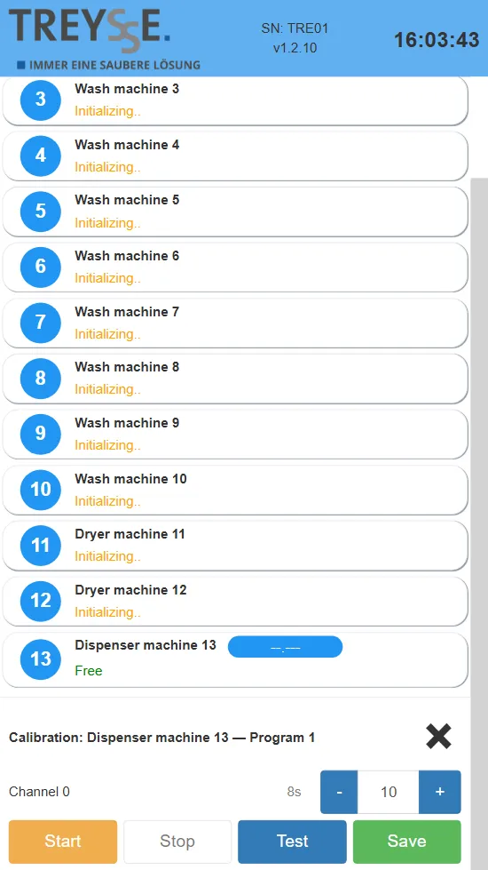 Detergent Dispenser calibration
