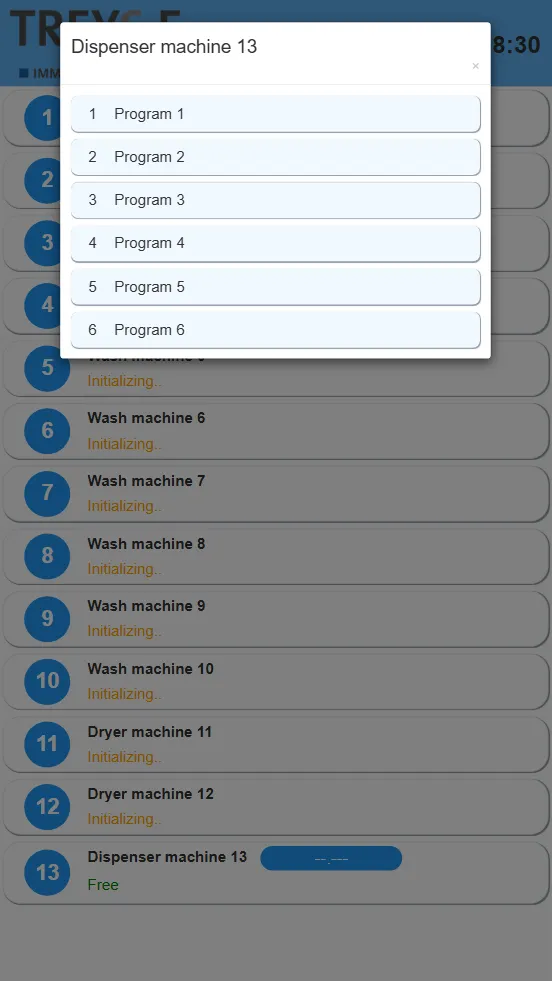 Select Detergent Dispenser program