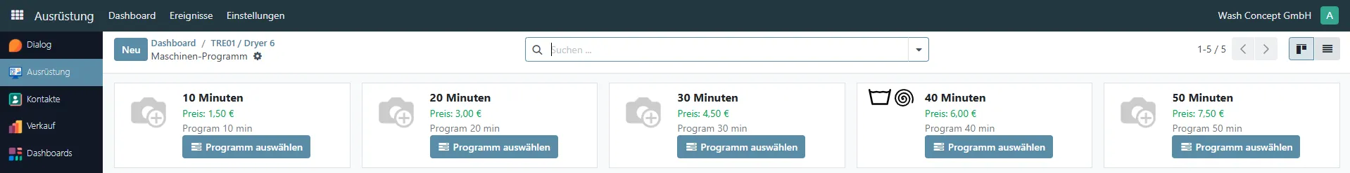 Programs List In Template