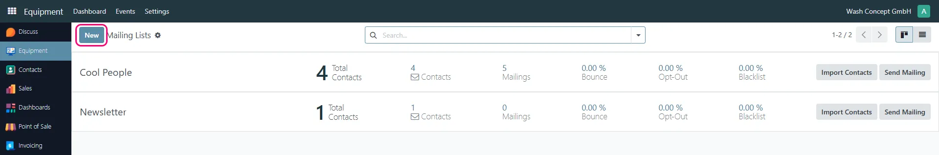 Create a New Mailing List