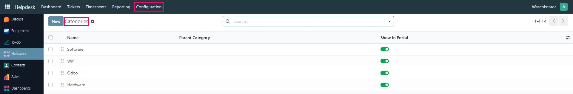 Help Desk Categories