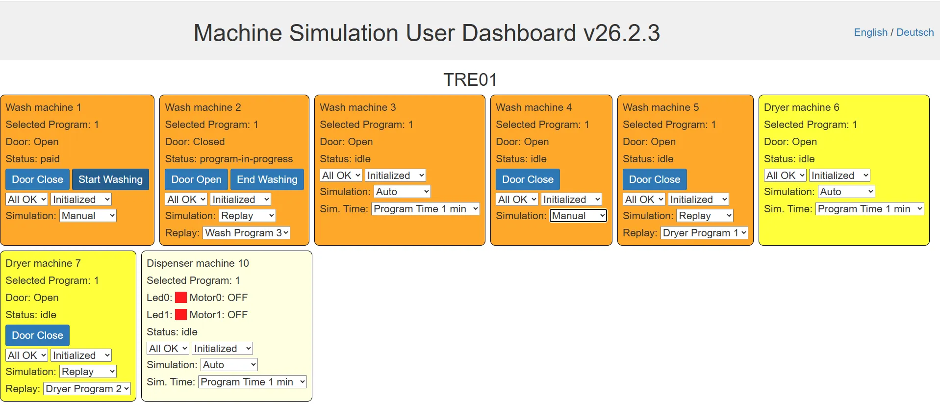 Machine Simulation User Dashboard