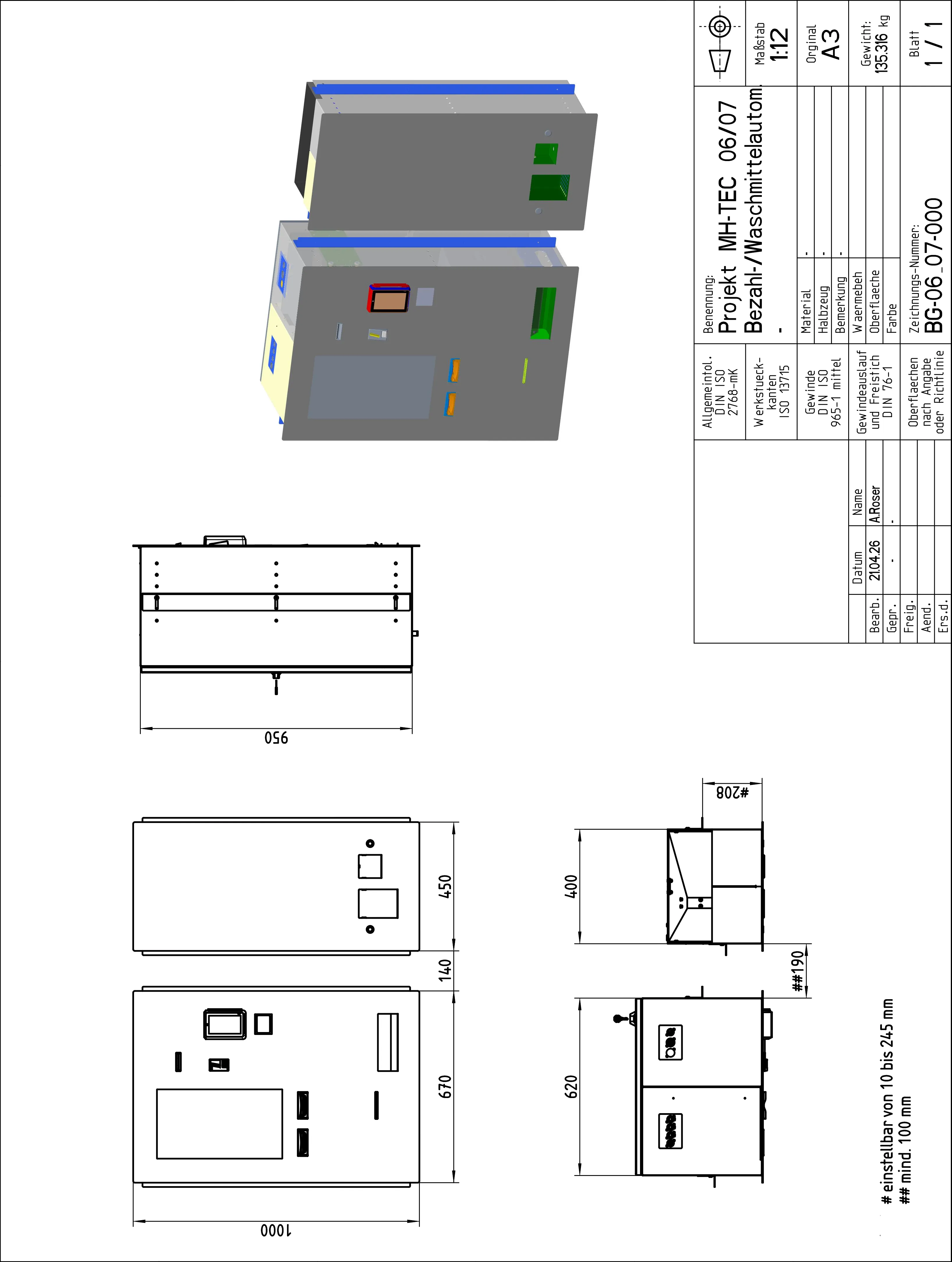 MX2150 Vending Unit Drawing