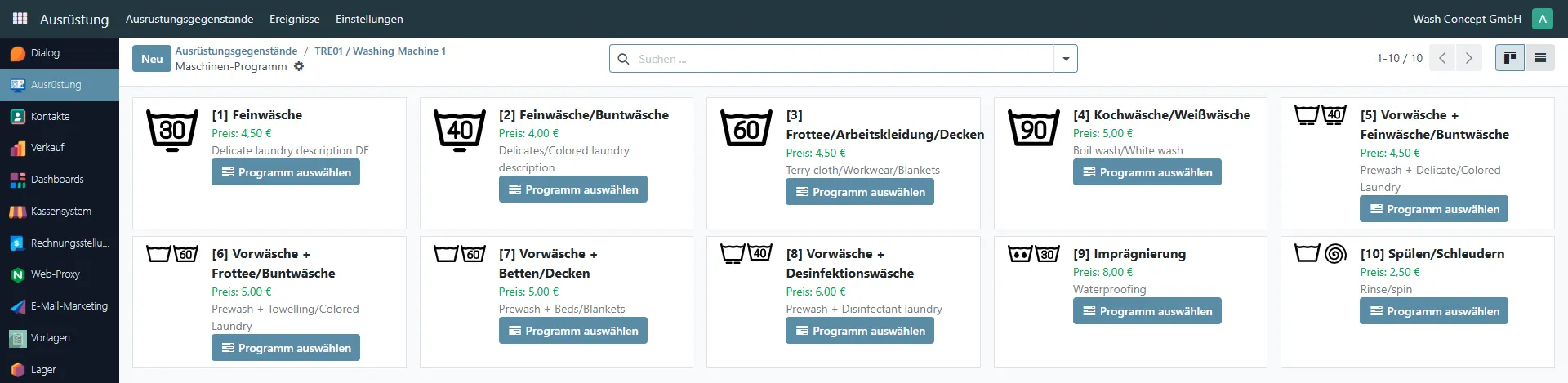 Programs List In Template