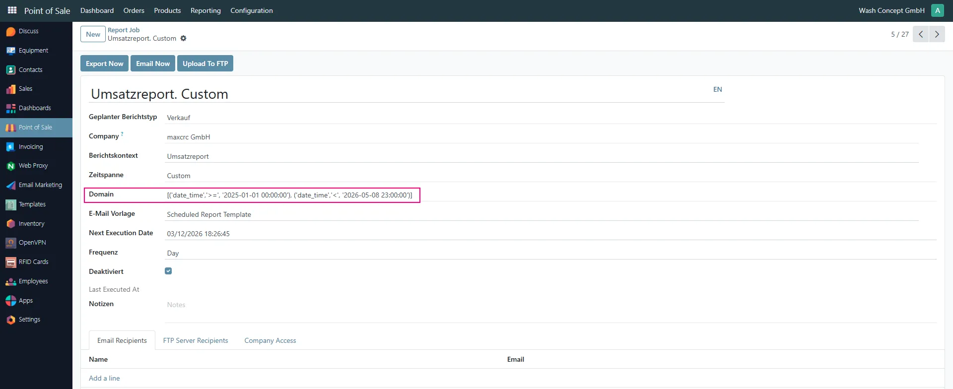 Sales Report Custom