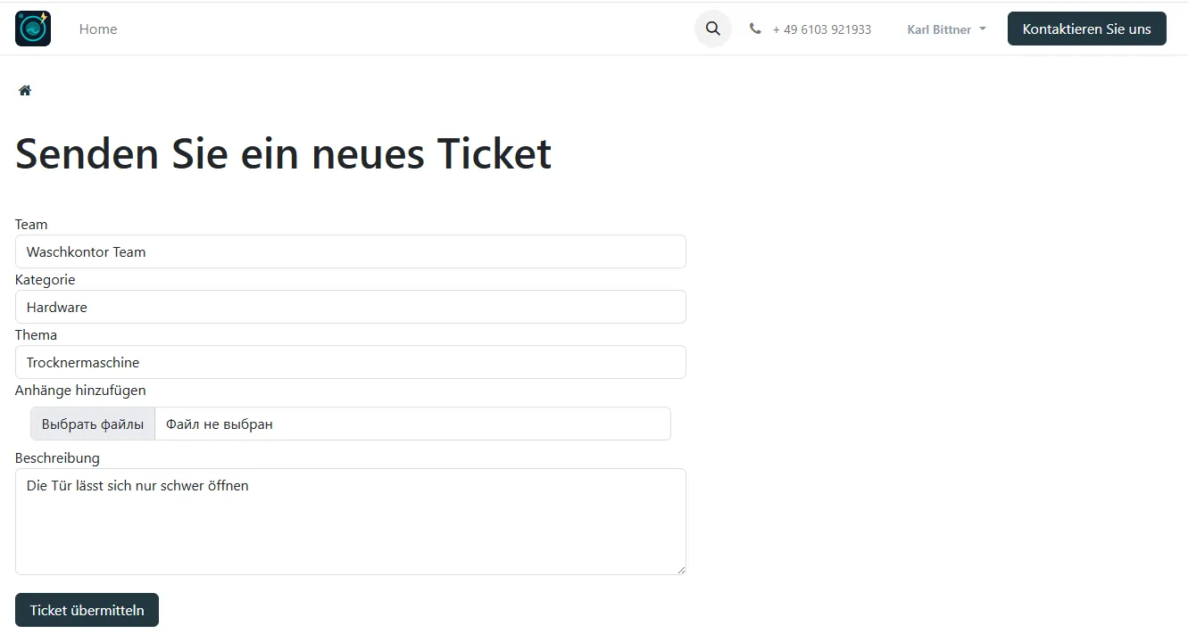 Support Portal New Ticket