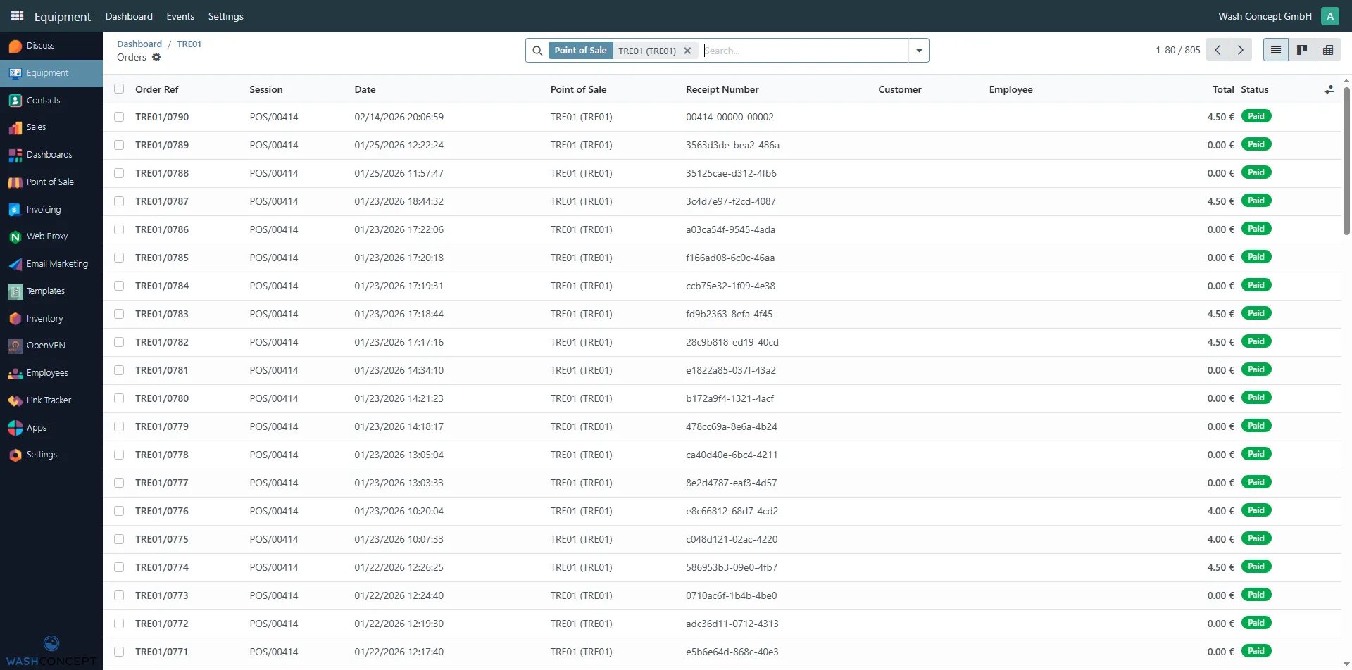 Vending Machine Sales Orders