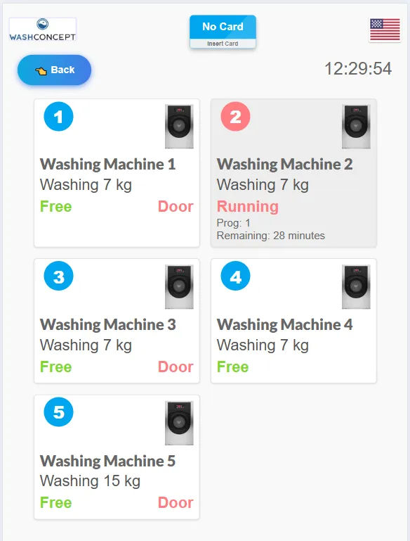 Vending Unit Simulator. Choosing Washing Machine
